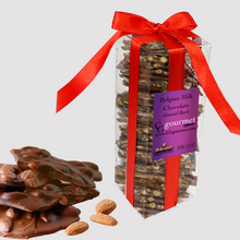 Load image into Gallery viewer, Belgian MILK Chocolate Almond Bark Gift Box – 5 OZ