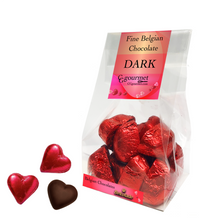 Load image into Gallery viewer, Valentine&#39;s Day Gift Bag of Belgian DARK Chocolate Hearts - 10 chocolates
