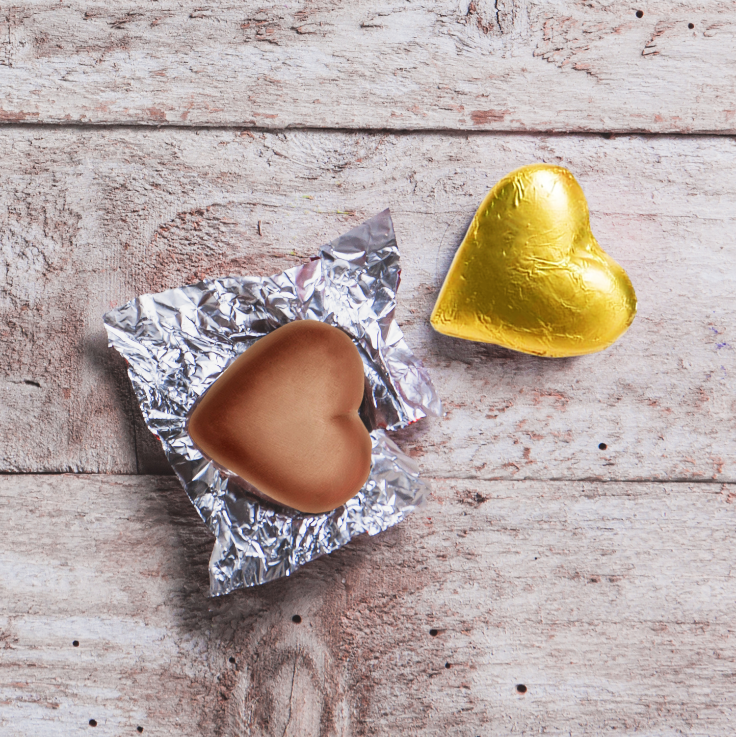 Chocolate Heart Box with Foiled Hearts