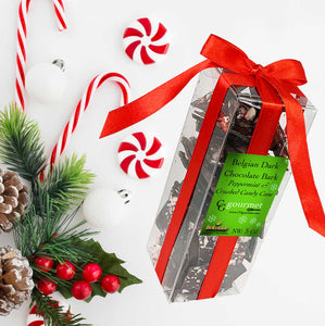 Belgian Dark Chocolate Peppermint Bark | Holiday Gift Box – 5 OZ.