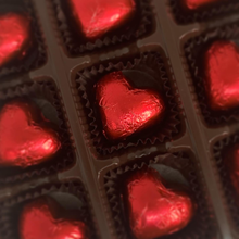 Load image into Gallery viewer, Gift Box of Gourmet Belgian DARK Chocolate Hearts - 9 chocolates