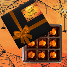 Load image into Gallery viewer, Halloween Milk &amp; Dark Belgian Chocolate Pumpkins Individually Wrapped - Gift Box 9 Chocolates