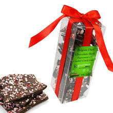 Load image into Gallery viewer, Belgian Dark Chocolate Peppermint Bark | Holiday Gift Box – 5 OZ.