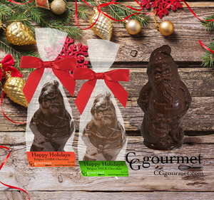 Holiday Gourmet Milk and Dark Chocolate Santa Favors, 4-packs, 3.5 oz each | 5.5 in tall